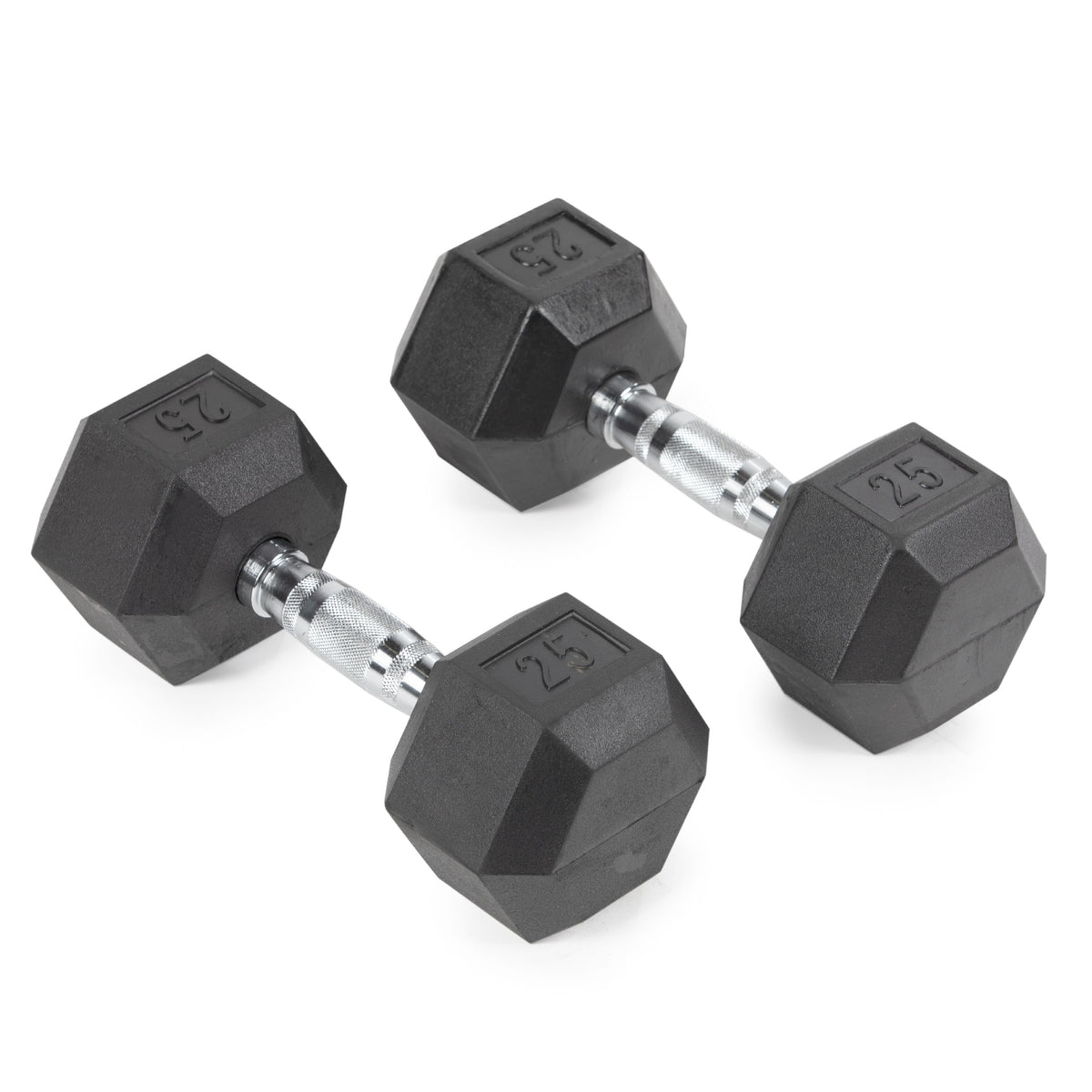 SCRATCH AND DENT - 25 LB Rubber Hex Dumbbells - FINAL SALE - view 1