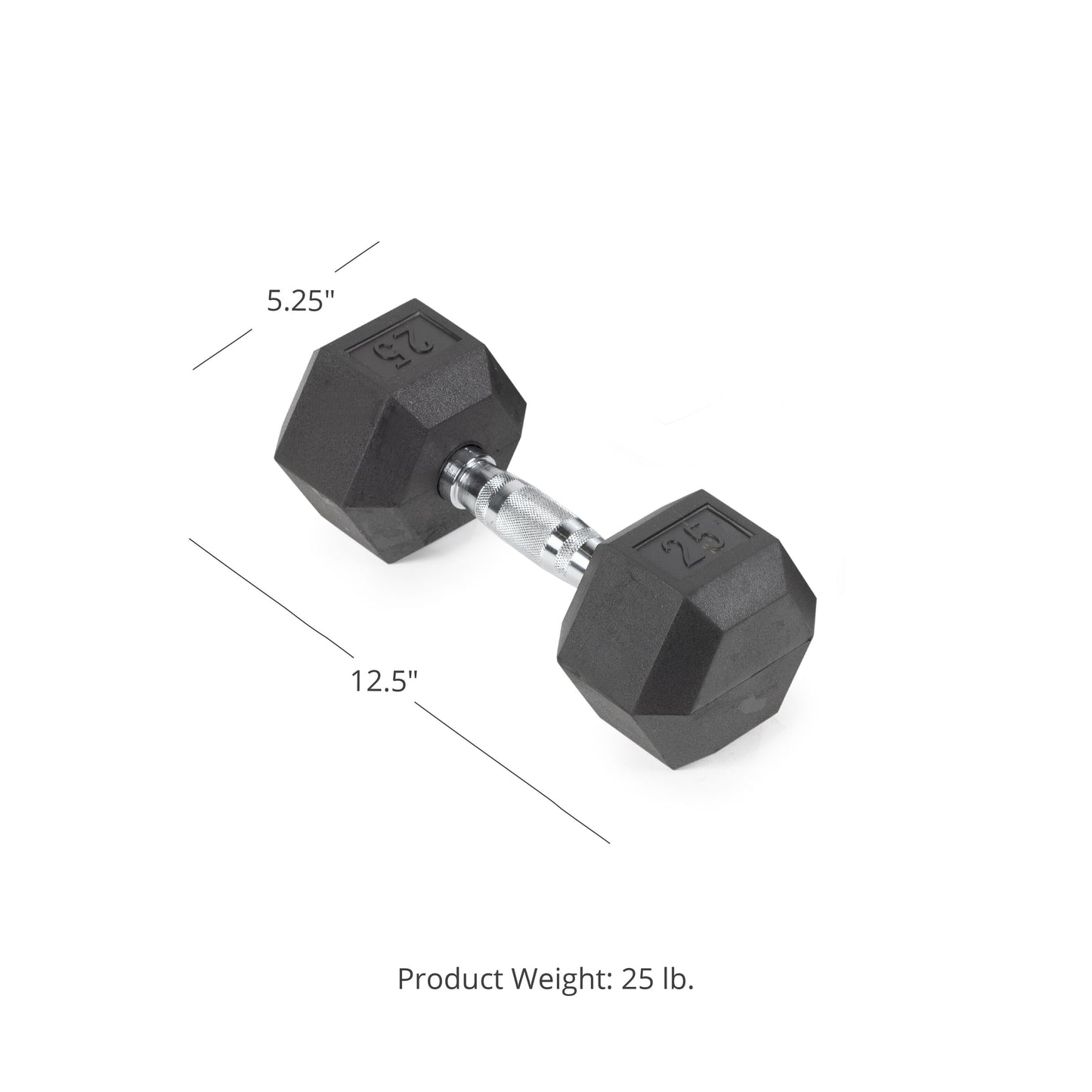 SCRATCH AND DENT - 25 LB Rubber Hex Dumbbells - FINAL SALE - view 6