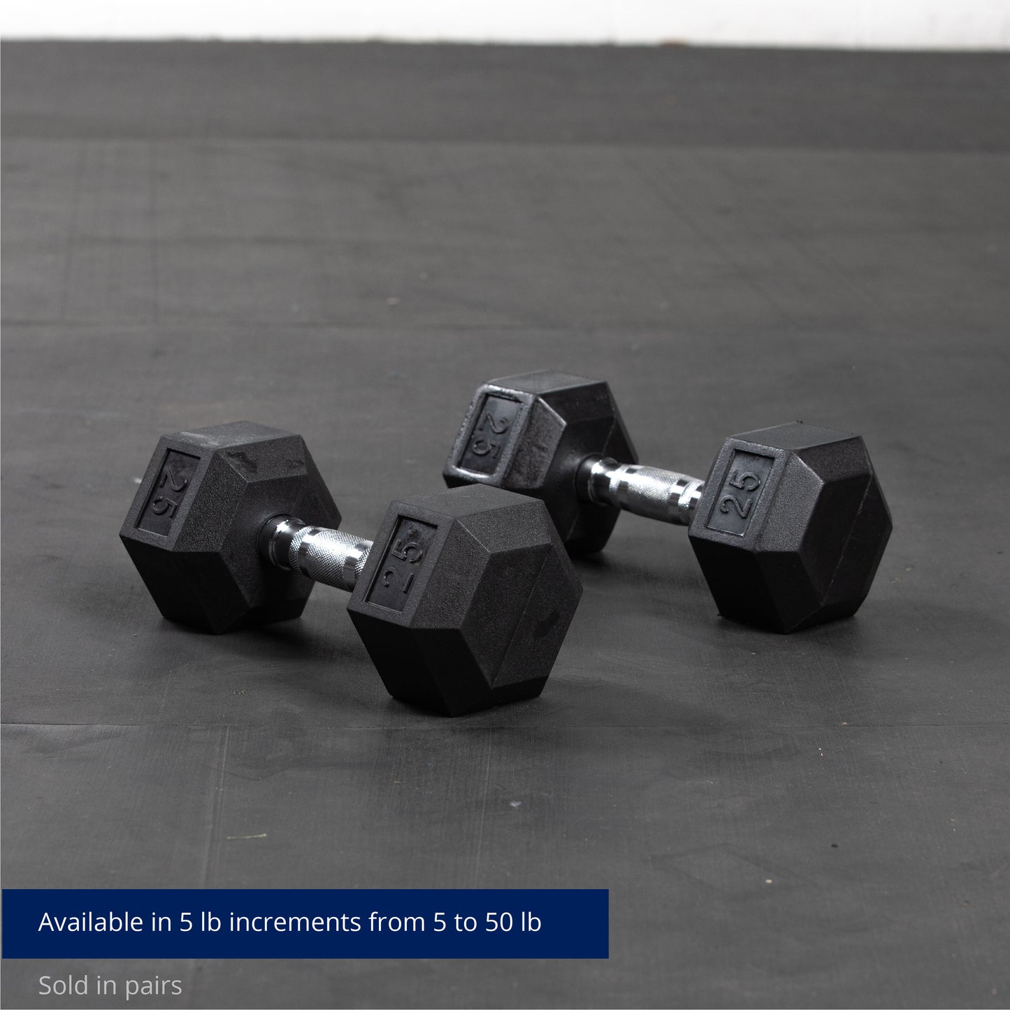 SCRATCH AND DENT - 25 LB Rubber Hex Dumbbells - FINAL SALE - view 2