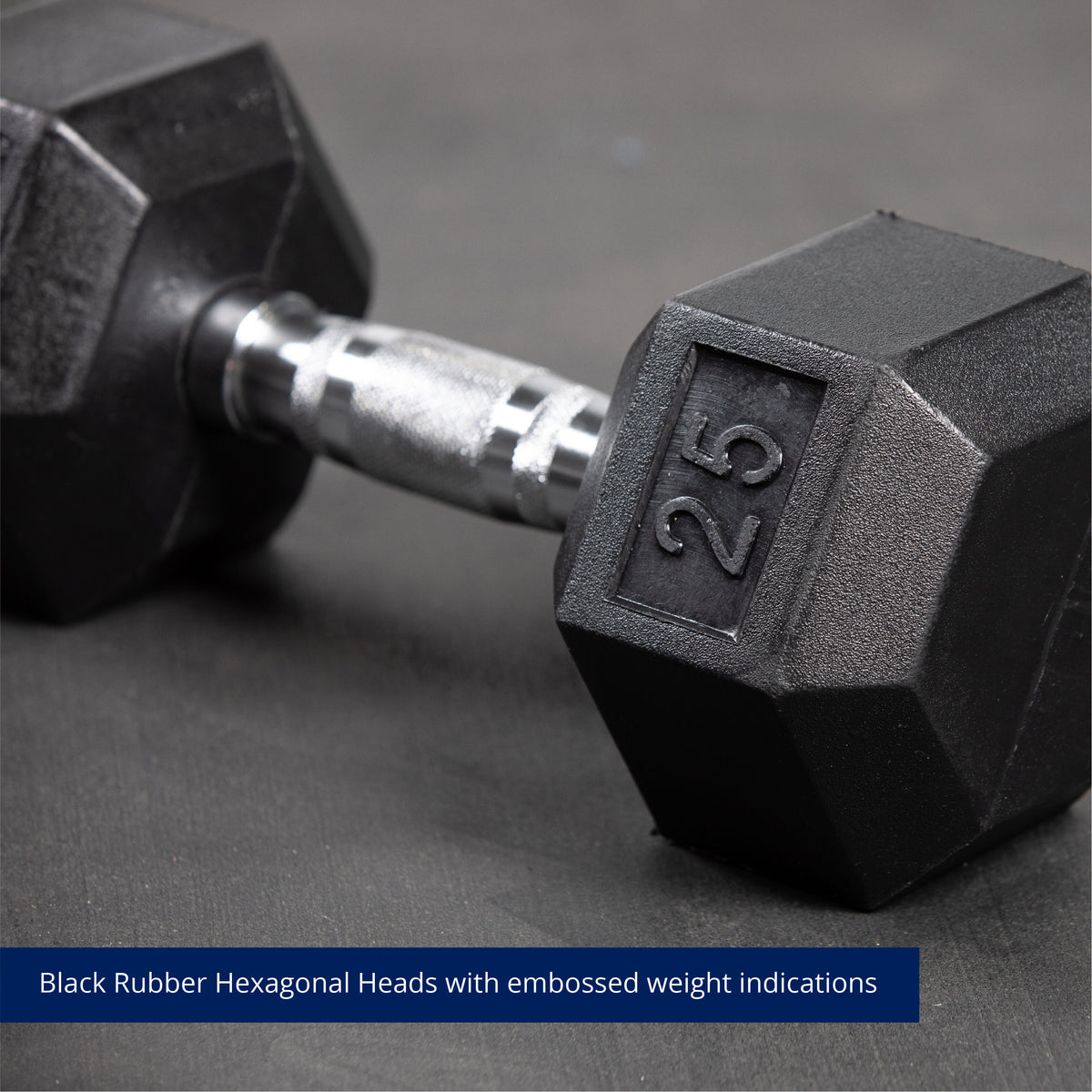 SCRATCH AND DENT - 25 LB Rubber Hex Dumbbells - FINAL SALE