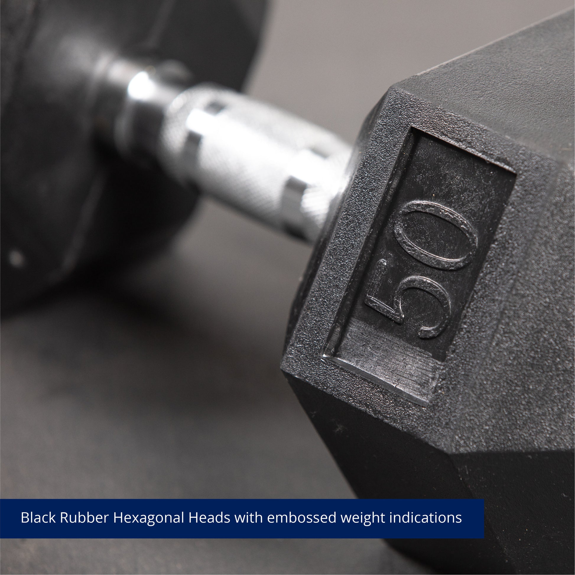 SCRATCH AND DENT - 50 LB Rubber Hex Dumbbell - Single - FINAL SALE