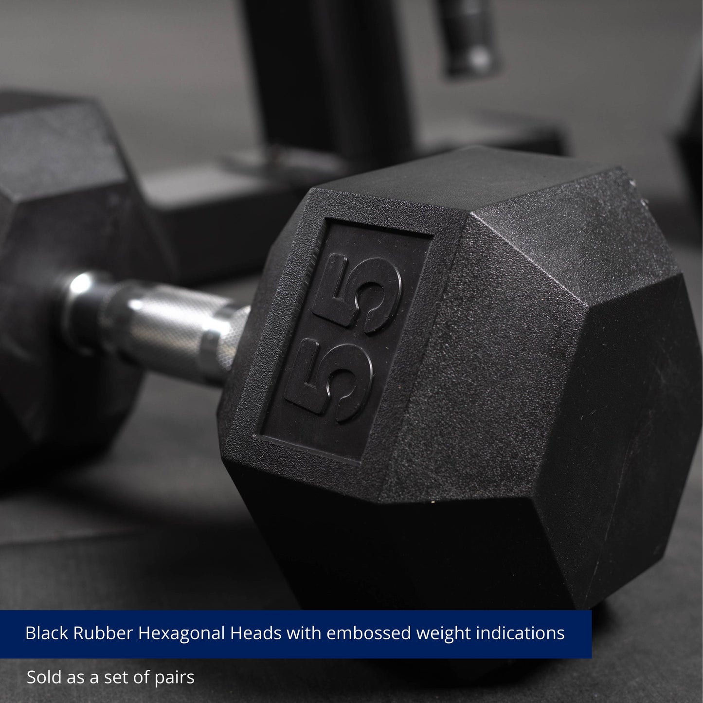 SCRATCH AND DENT - 55 - 100 LB Pair Set Rubber Hex Dumbbells - FINAL SALE - view 4
