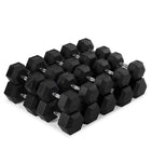55 LB - 100 LB Pairs Rubber Hex Dumbbells