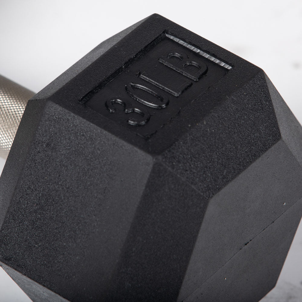 30 LB Straight Stainless Steel Hex Dumbbells - view 3