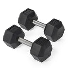 35 LB Straight Stainless Steel Hex Dumbbells