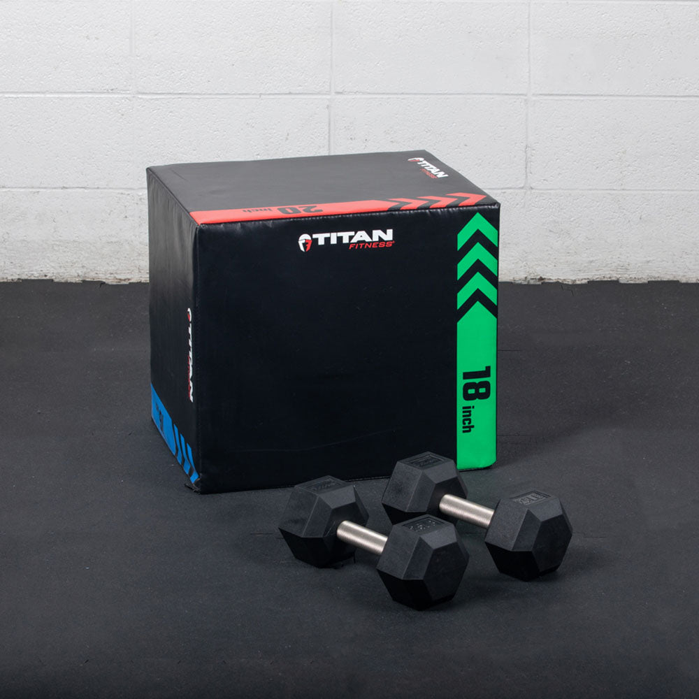 40 LB Straight Stainless Steel Hex Dumbbells