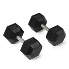 50 LB Straight Stainless Steel Hex Dumbbells