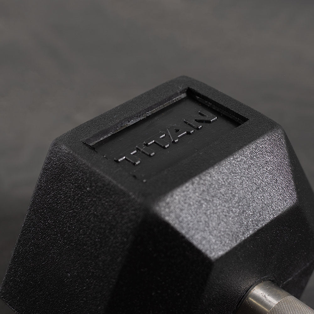 55 LB Straight Stainless Steel Hex Dumbbells - view 4