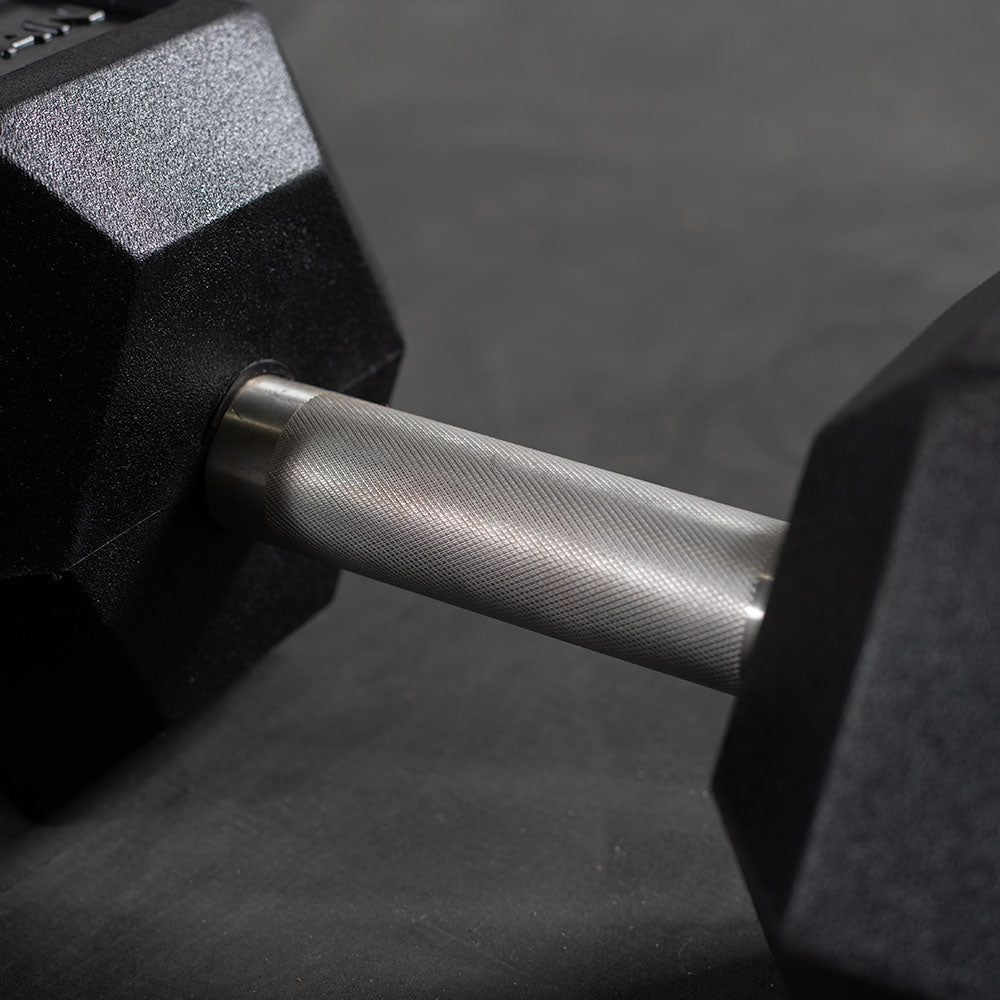 55 LB Straight Stainless Steel Hex Dumbbells