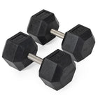 75 LB Straight Stainless Steel Hex Dumbbells