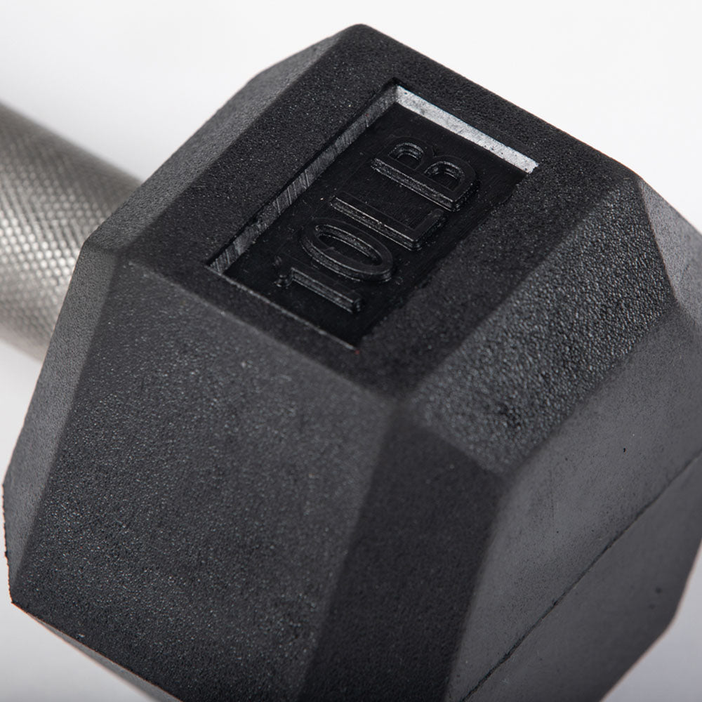 10 LB Straight Stainless Steel Hex Dumbbells