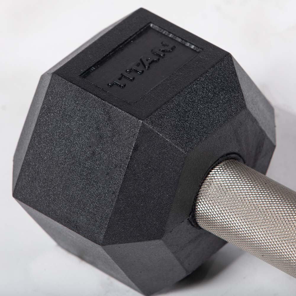 15 LB Straight Stainless Steel Hex Dumbbells - view 4
