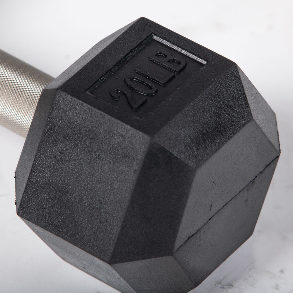 20 LB Straight Stainless Steel Hex Dumbbells - view 3