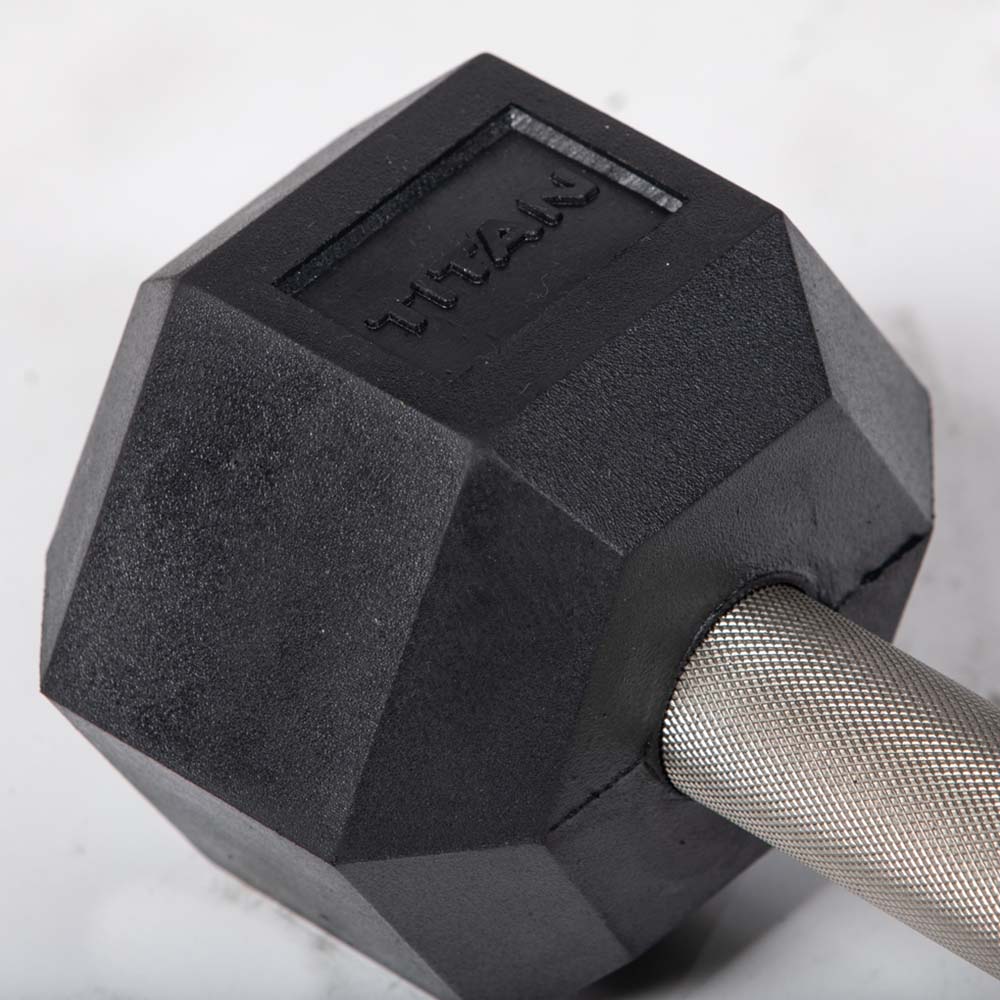 20 LB Straight Stainless Steel Hex Dumbbells - view 4