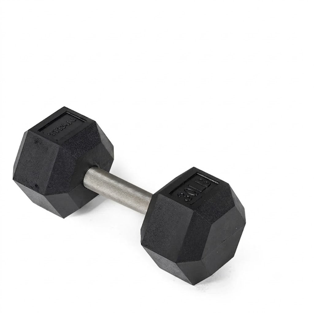 Scratch and Dent, 30 LB Straight Stainless Steel Hex Dumbbell - view 1