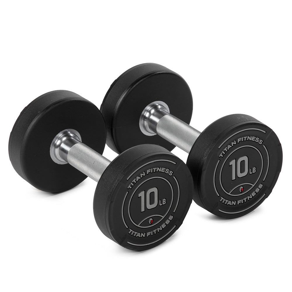 10 LB Pair Round Urethane Dumbbells - view 1