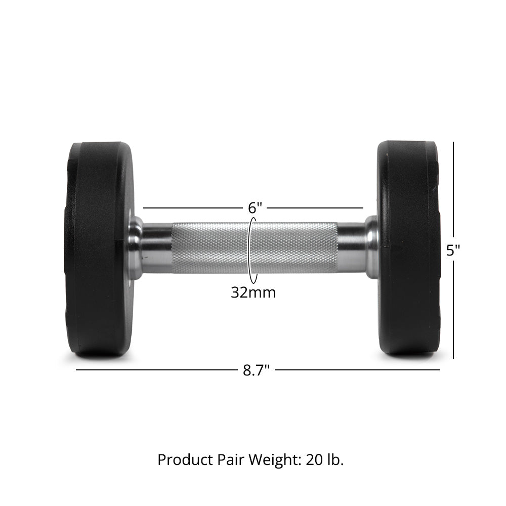 10 LB Pair Round Urethane Dumbbells - view 8