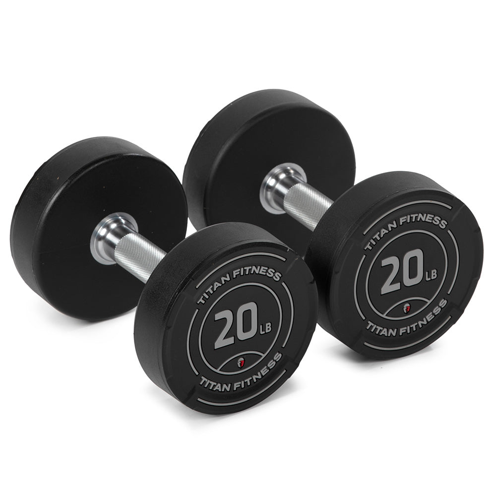 20 LB Pair Round Urethane Dumbbells - view 1