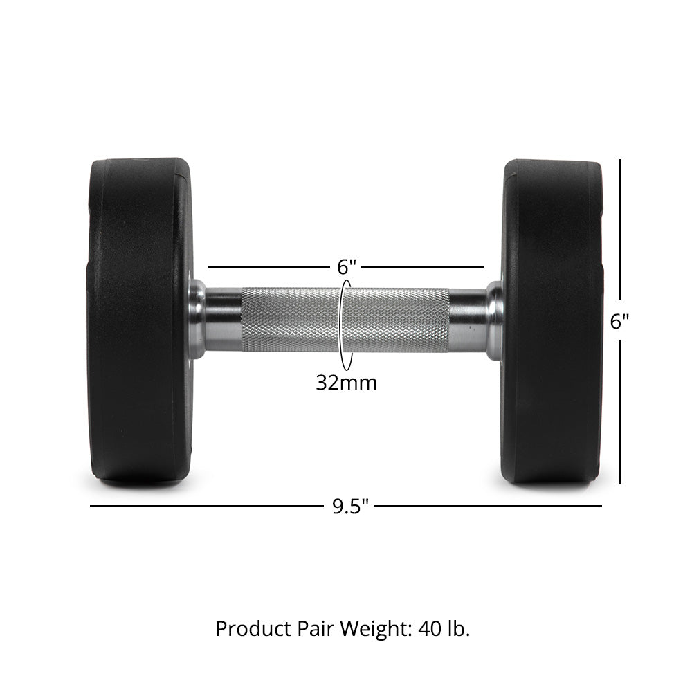 20 LB Pair Round Urethane Dumbbells - view 8