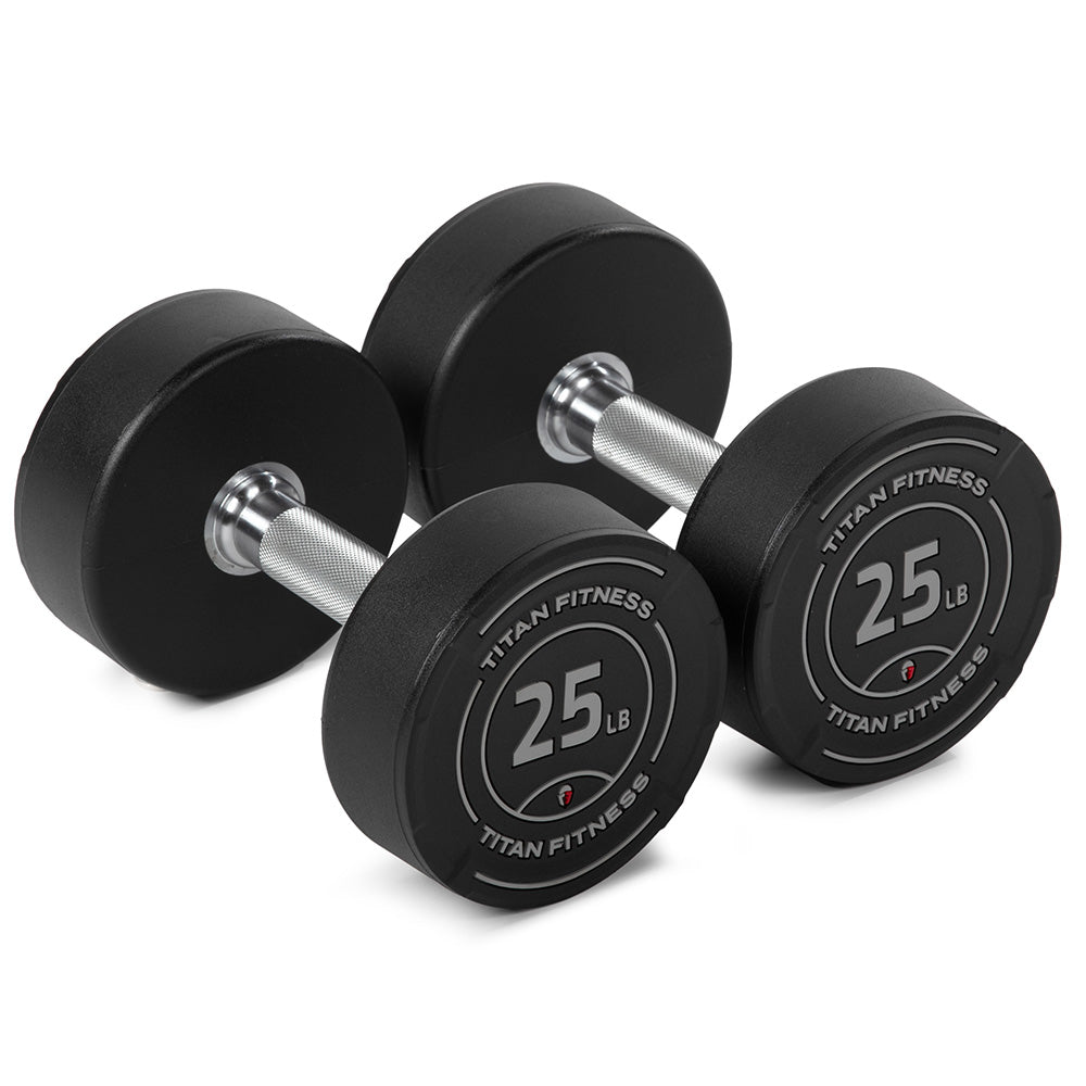 25 LB Pair Round Urethane Dumbbells - view 1