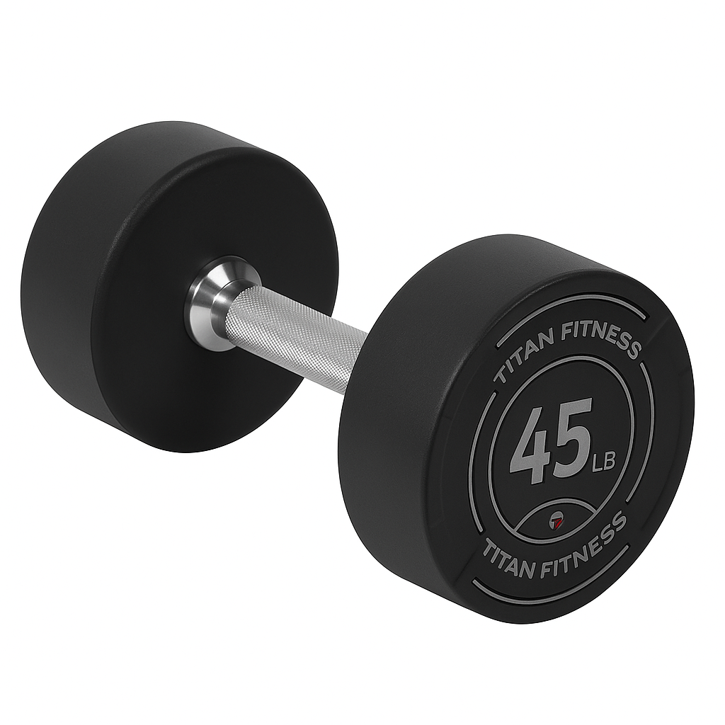 Scratch and Dent, 45 LB Round Urethane Dumbbell - view 1