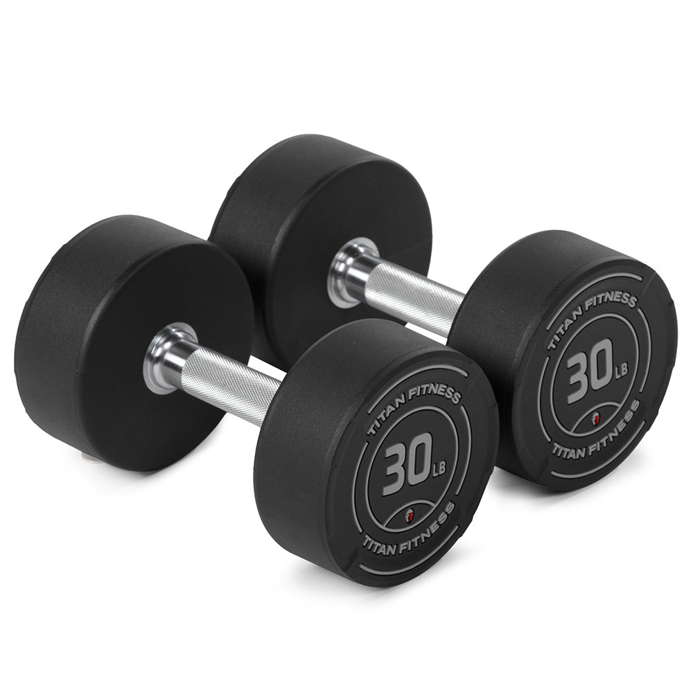 30 LB Pair Round Urethane Dumbbells - view 1