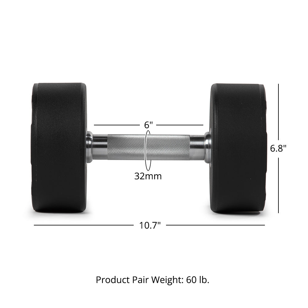 30 LB Pair Round Urethane Dumbbells - view 8
