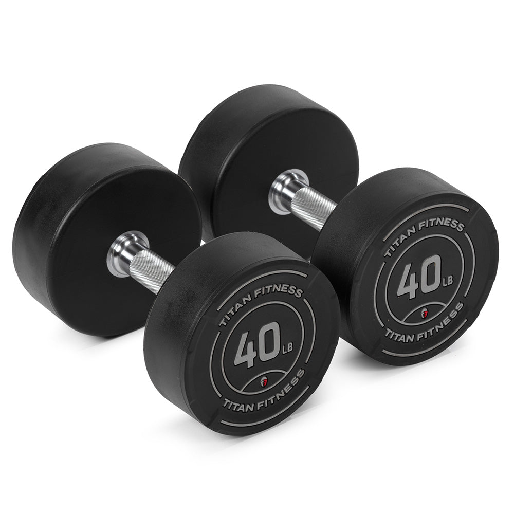 40 LB Pair Round Urethane Dumbbells - view 1