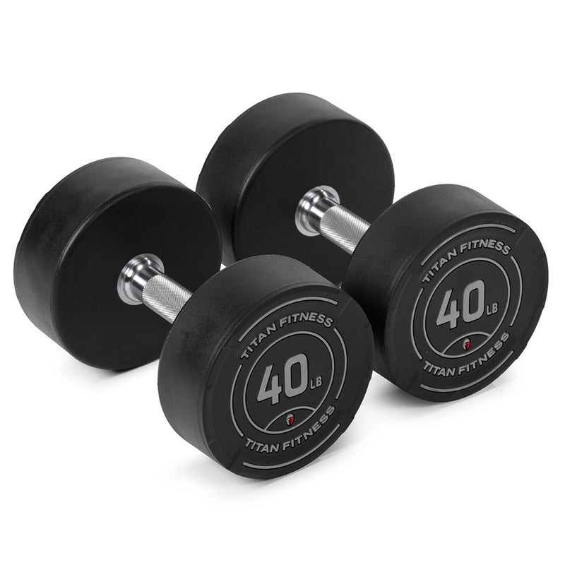 40 LB Pair Round Urethane Dumbbells