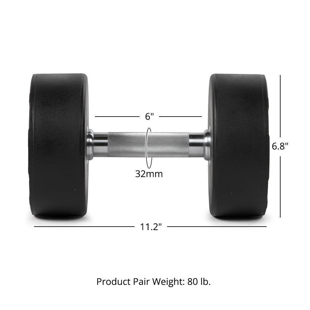 40 LB Pair Round Urethane Dumbbells - view 8