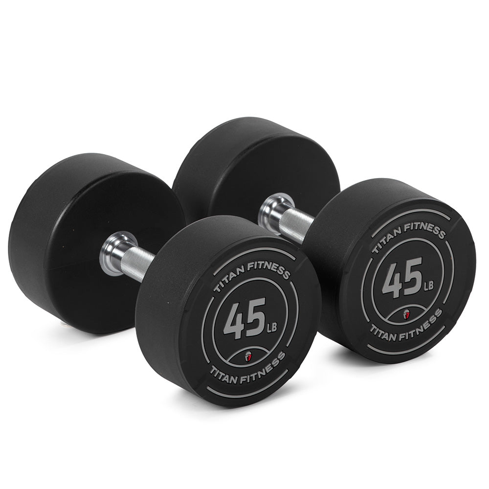 45 LB Pair Round Urethane Dumbbells - view 1