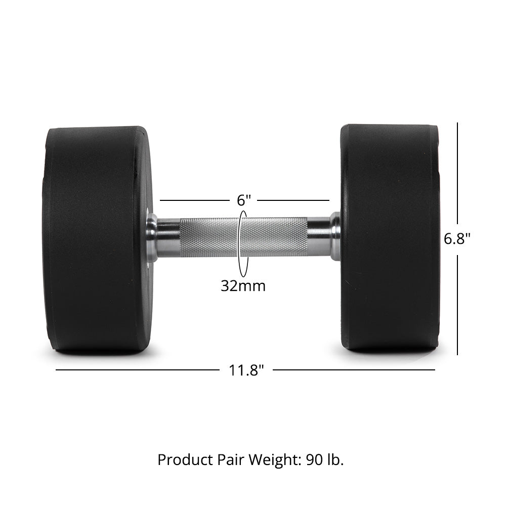 45 LB Pair Round Urethane Dumbbells - view 8