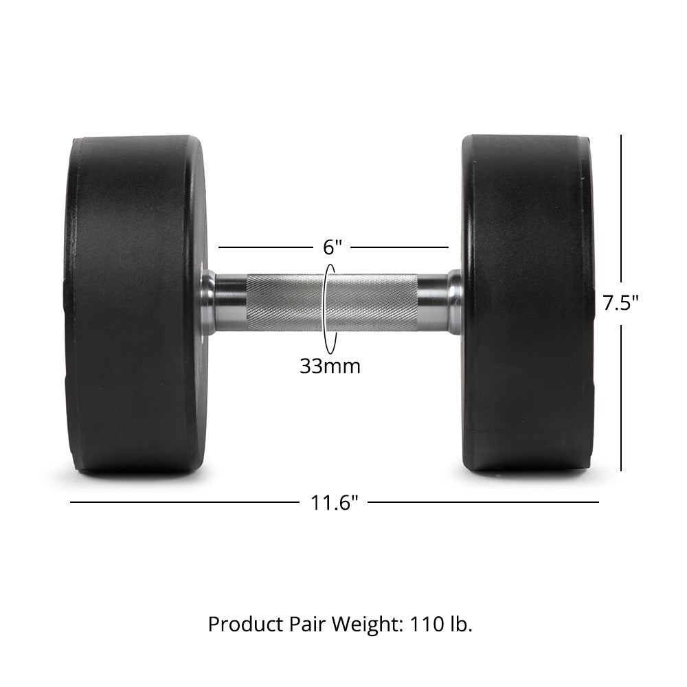 55 LB Pair Round Urethane Dumbbells - view 8