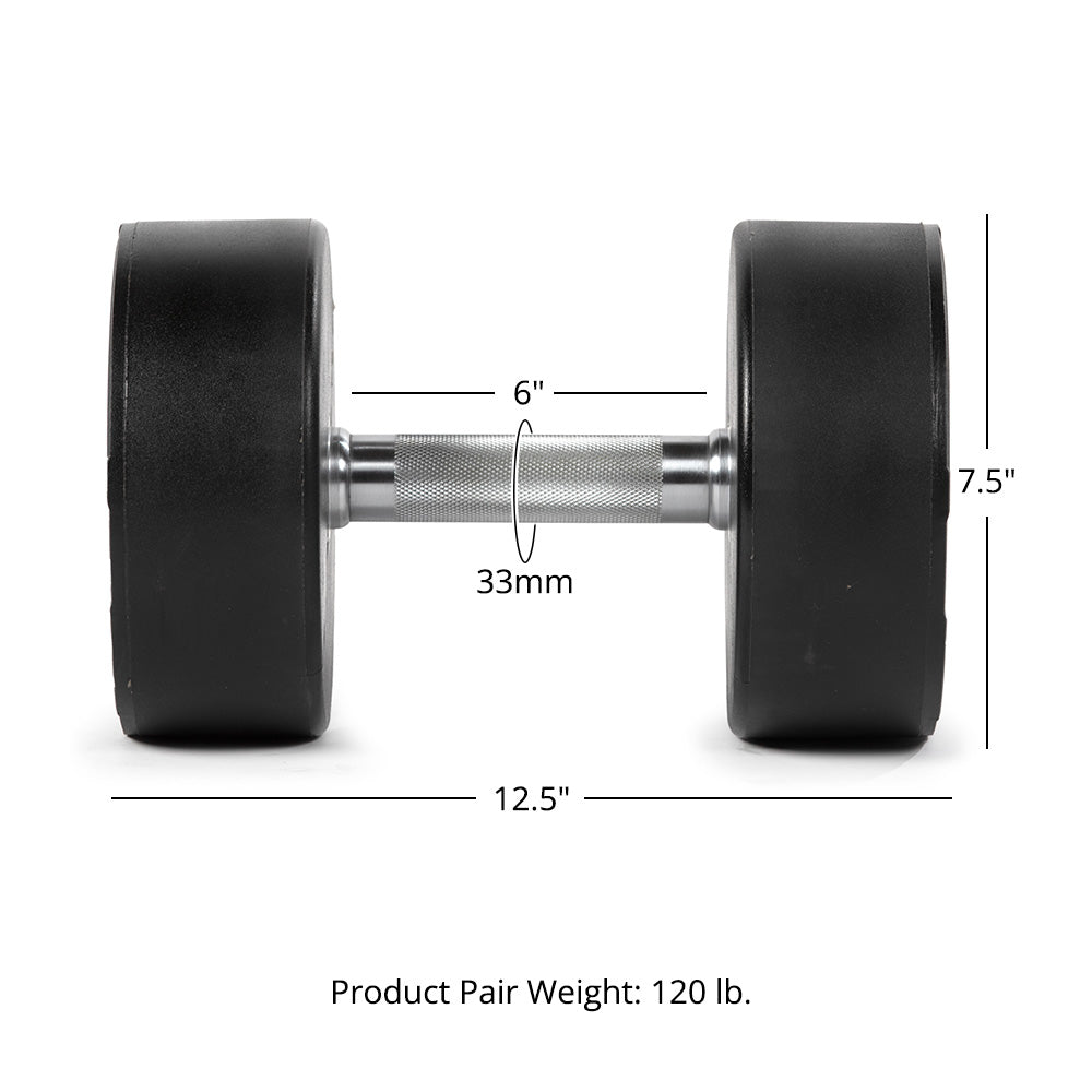 60 LB Pair Round Urethane Dumbbells - view 8