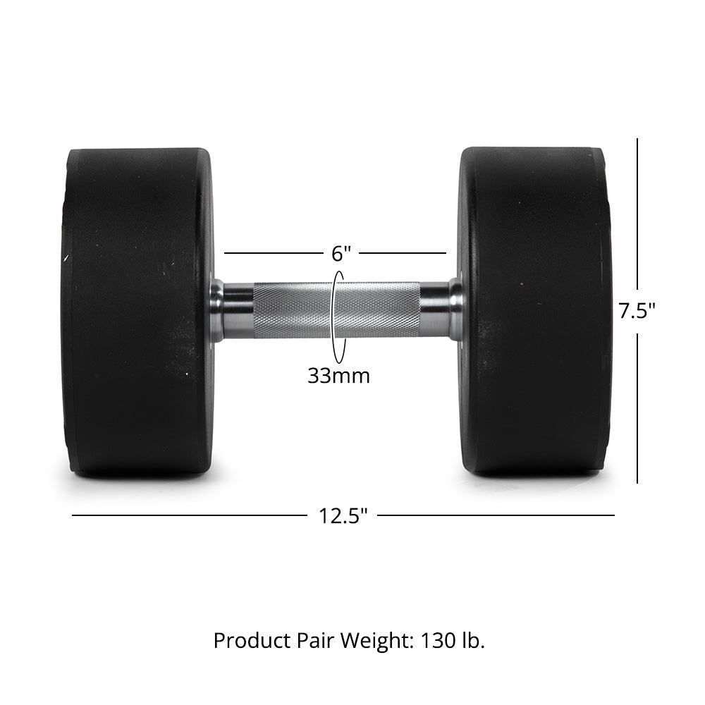 65 LB Pair Round Urethane Dumbbells - view 8
