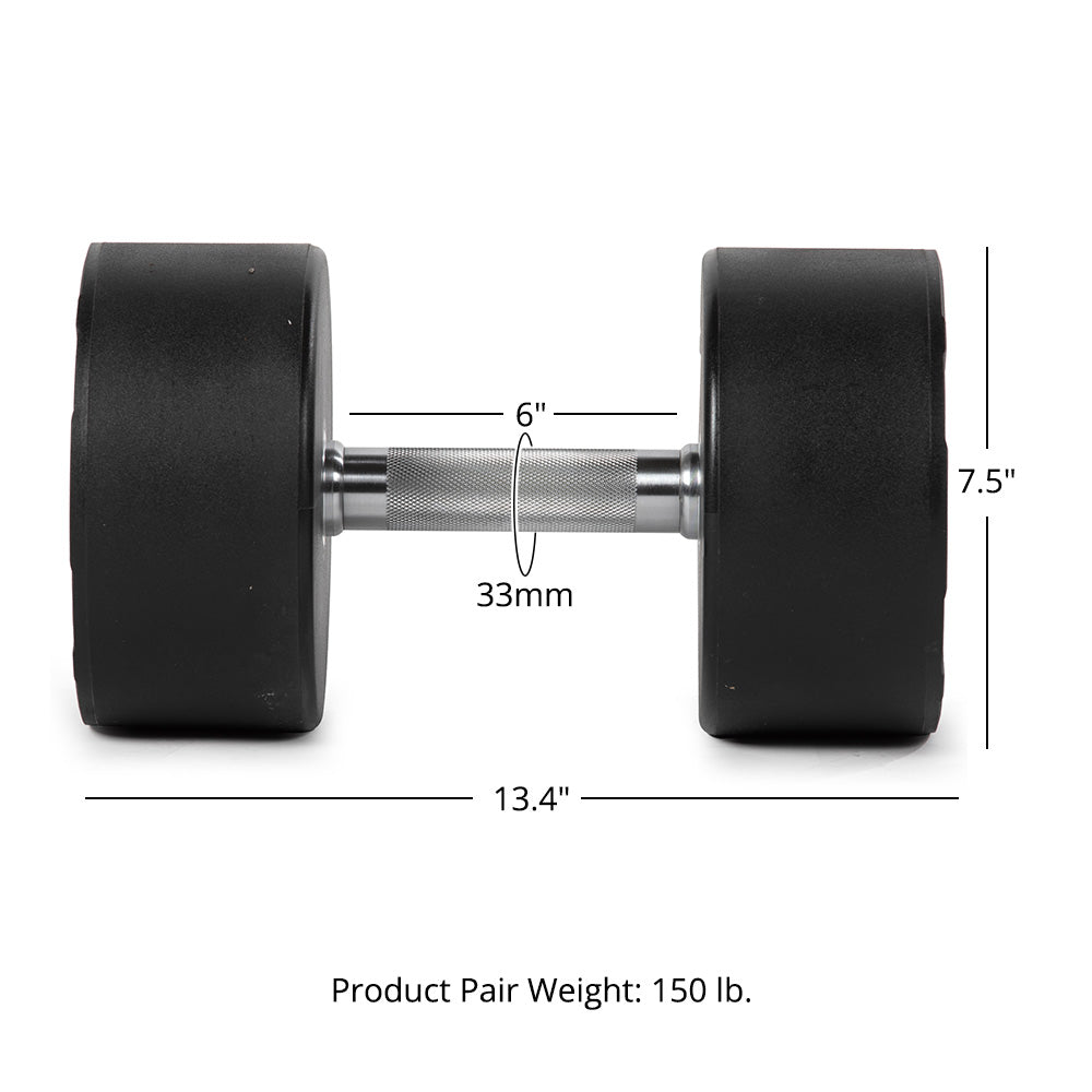 75 LB Pair Round Urethane Dumbbells - view 8