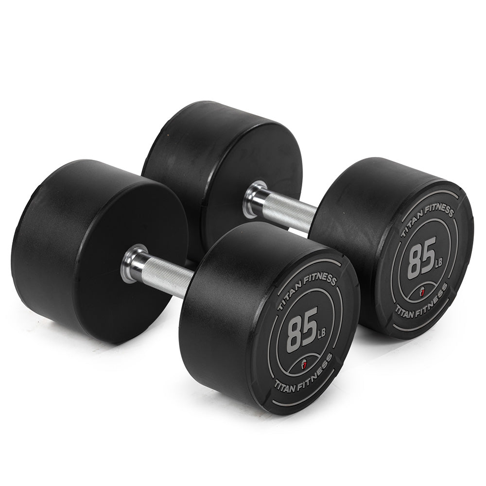 85 LB Pair Round Urethane Dumbbells - view 1