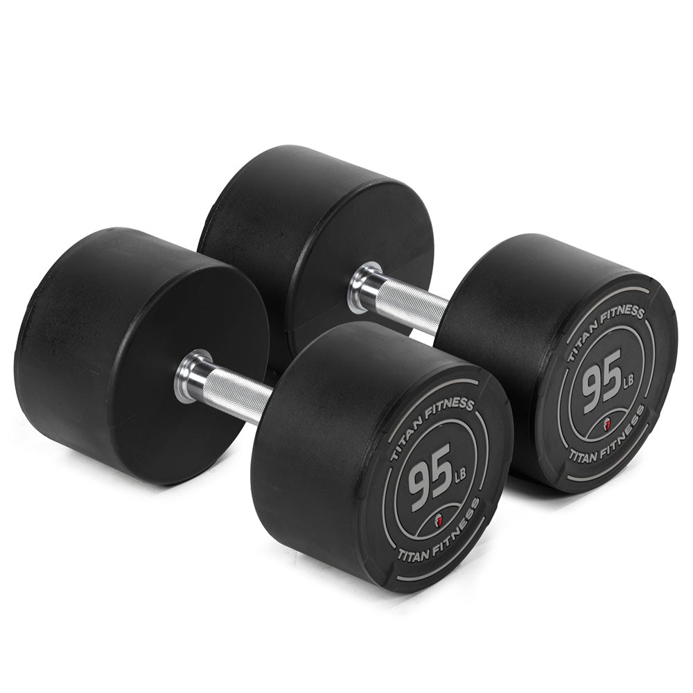 95 LB Pair Round Urethane Dumbbells - view 1