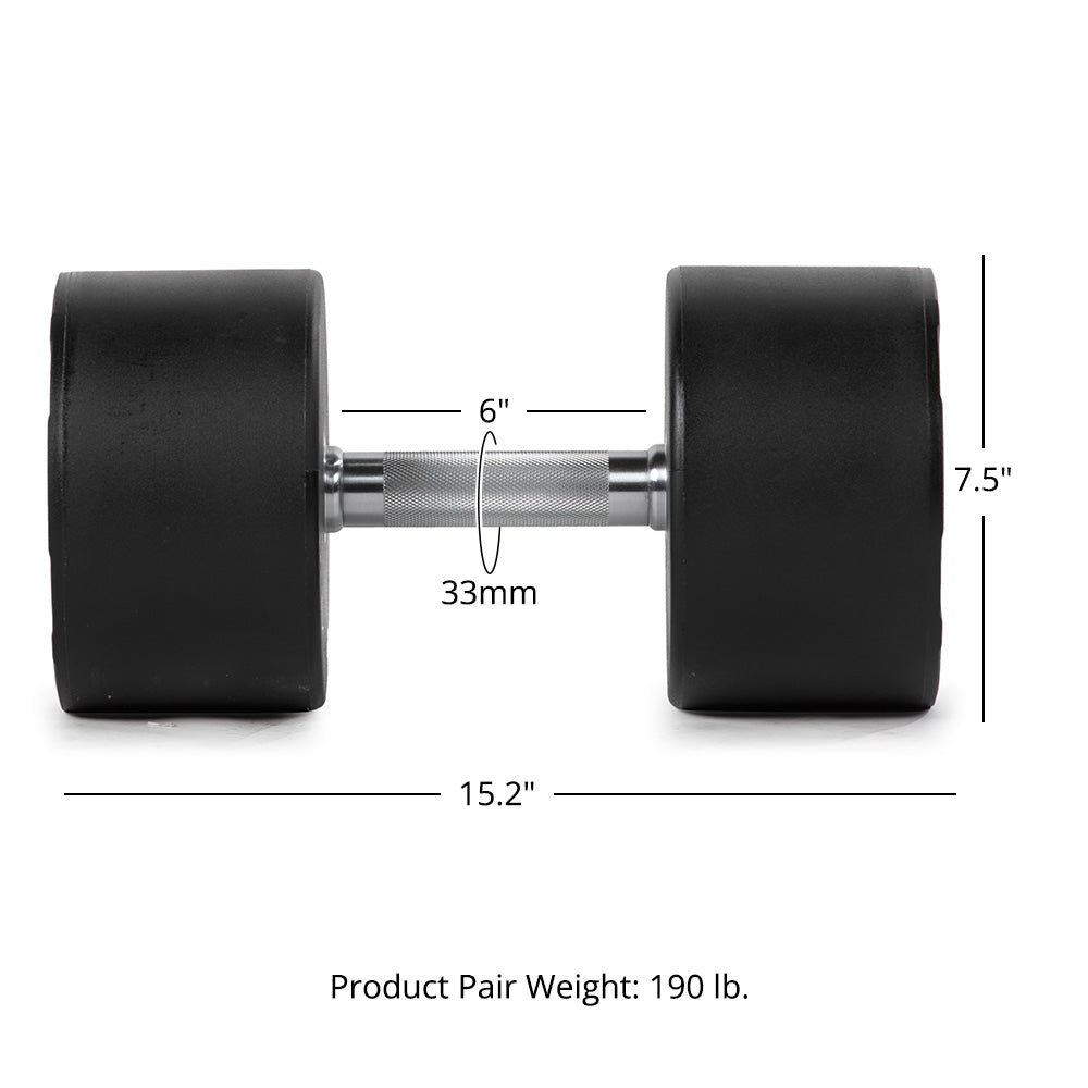 95 LB Pair Round Urethane Dumbbells - view 8