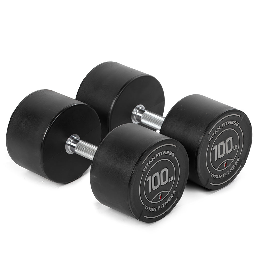 100 LB Pair Round Urethane Dumbbells - view 1