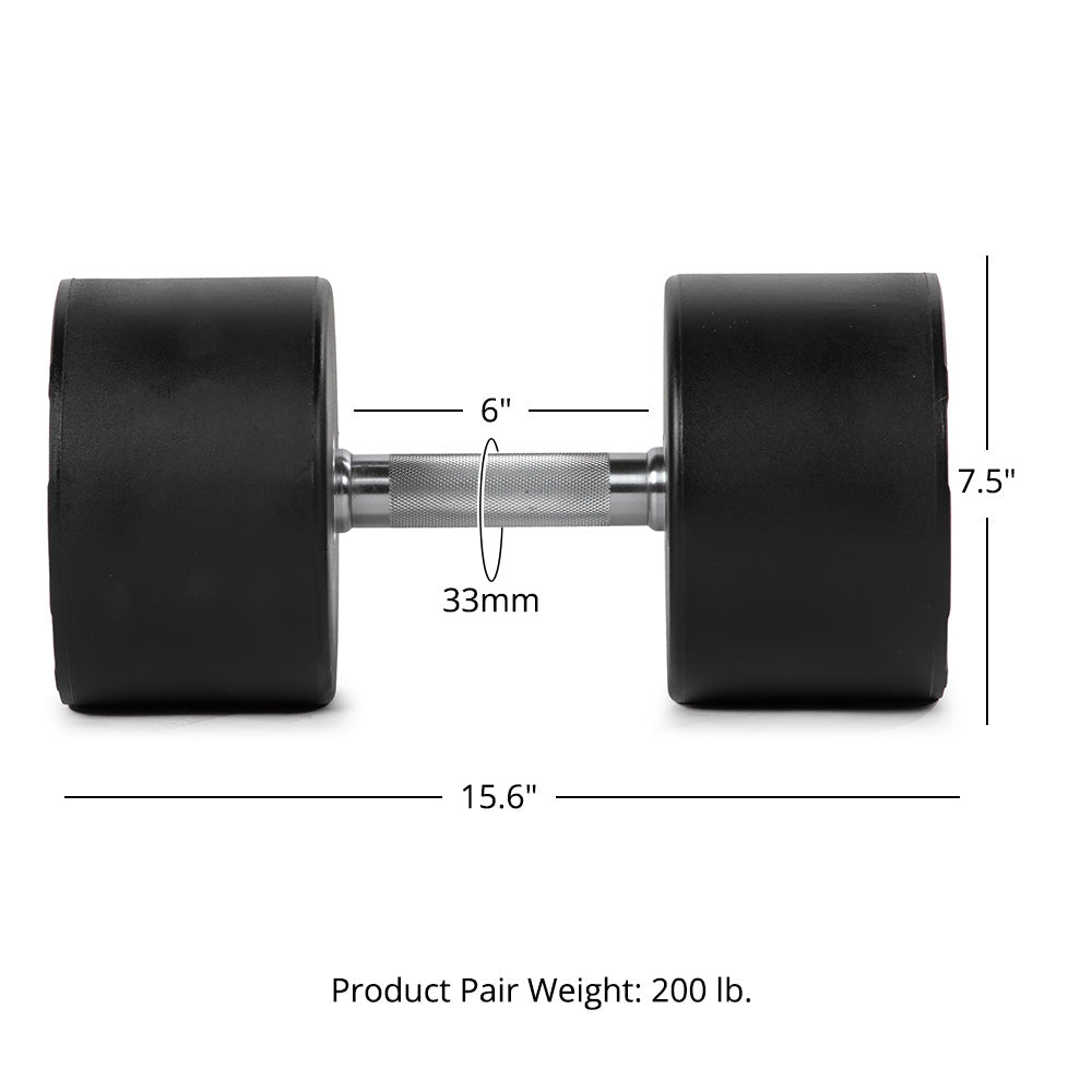 100 LB Pair Round Urethane Dumbbells - view 8
