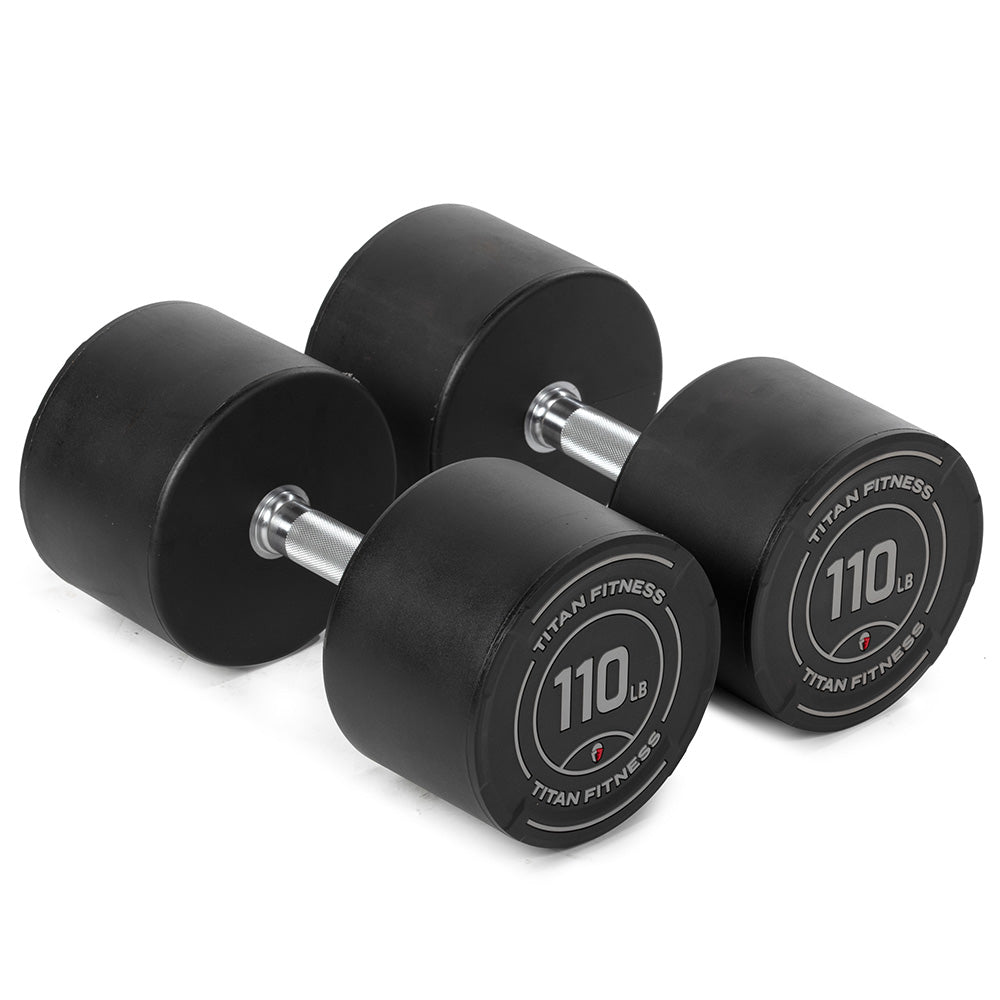 110 LB Pair Round Urethane Dumbbells - view 1