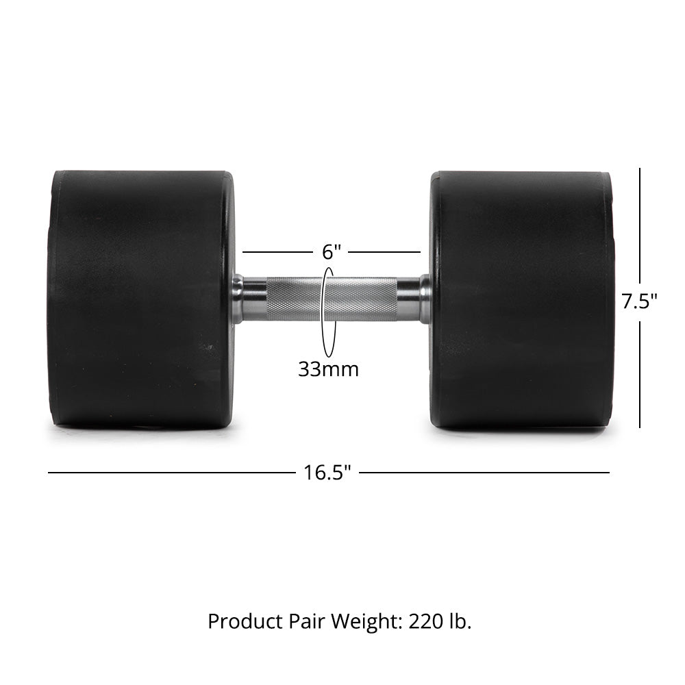 110 LB Pair Round Urethane Dumbbells - view 8