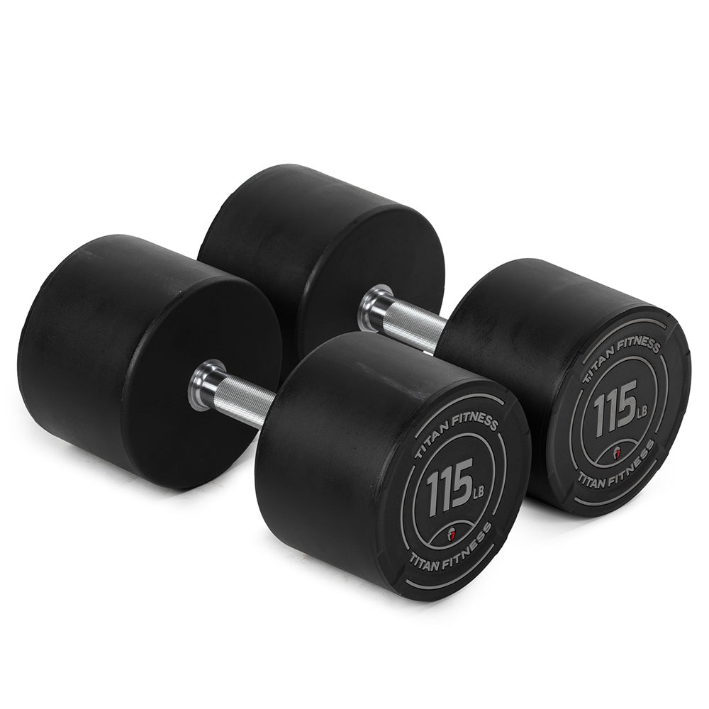 115 LB Pair Round Urethane Dumbbells - view 1