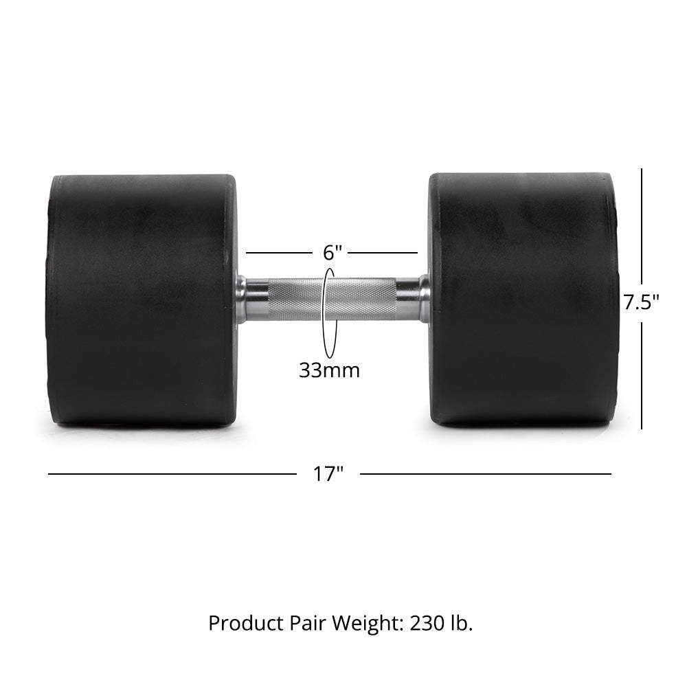 115 LB Pair Round Urethane Dumbbells - view 8