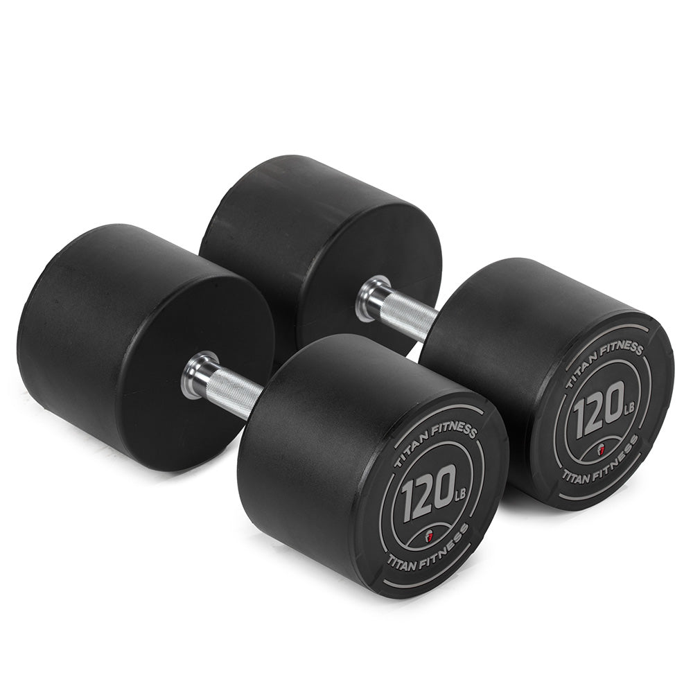 120 LB Pair Round Urethane Dumbbells - view 1