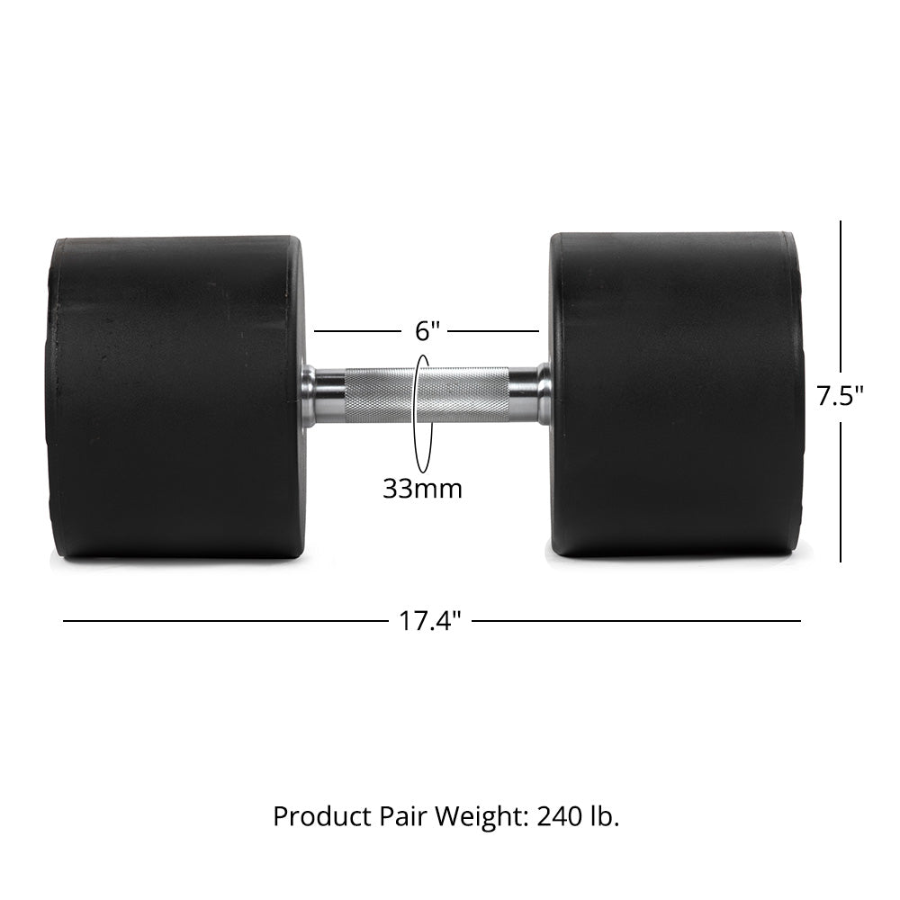120 LB Pair Round Urethane Dumbbells - view 8