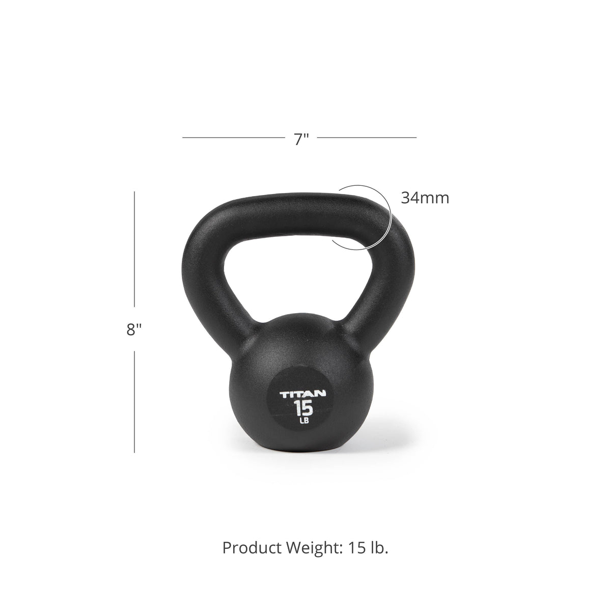 SCRATCH AND DENT - 15 LB Cast Iron Kettlebell - FINAL SALE - view 7