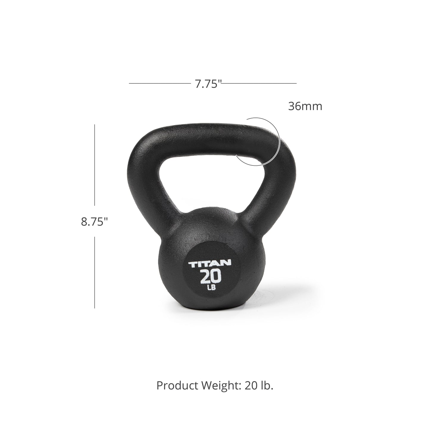 SCRATCH AND DENT - 20 LB Cast Iron Kettlebell - FINAL SALE - view 7