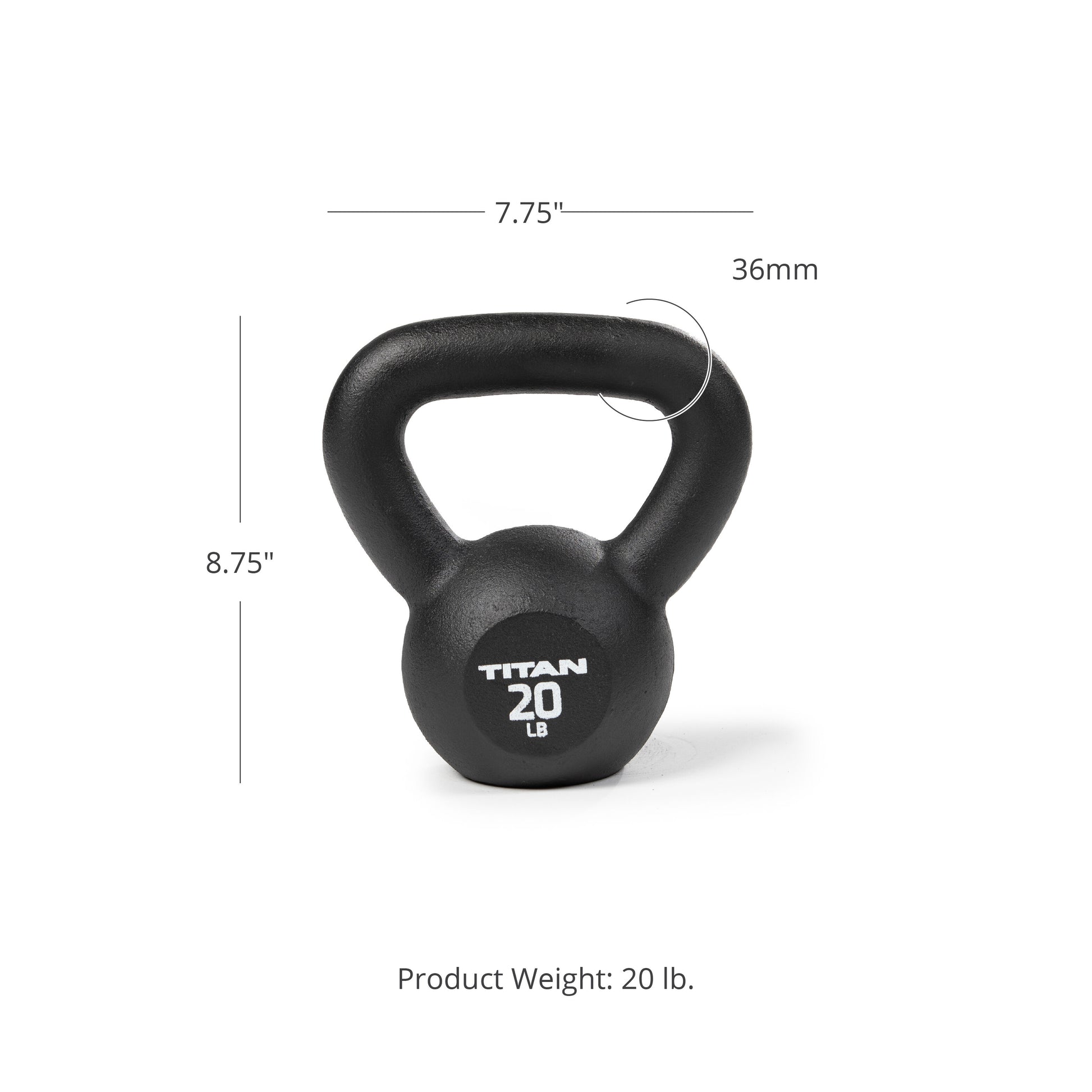 SCRATCH AND DENT - 20 LB Cast Iron Kettlebell - FINAL SALE